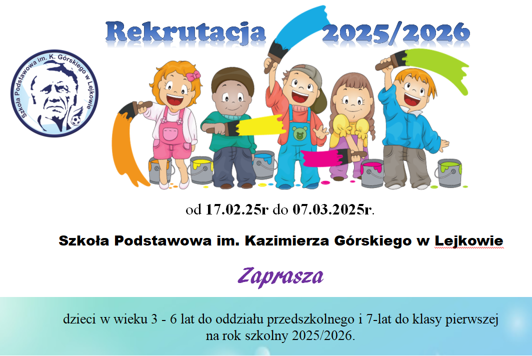 Rekrutacja do KL 1 i Przedszkola 2025-2026